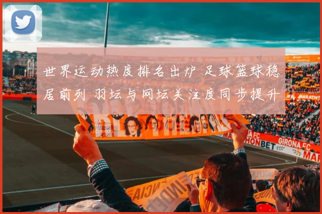 世界运动热度排名出炉 足球篮球稳居前列 羽坛与网坛关注度同步提升